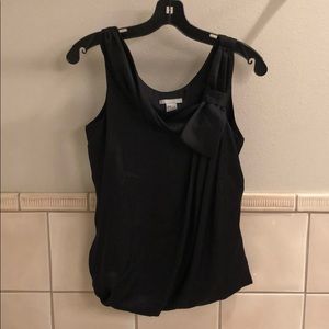 New H&M scoop neck silky bow detail drape neck bubble tank sleeveless blouse
